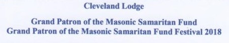 Cleveland Lodge No. 543, Grand Patron of the MSF Festival 2018