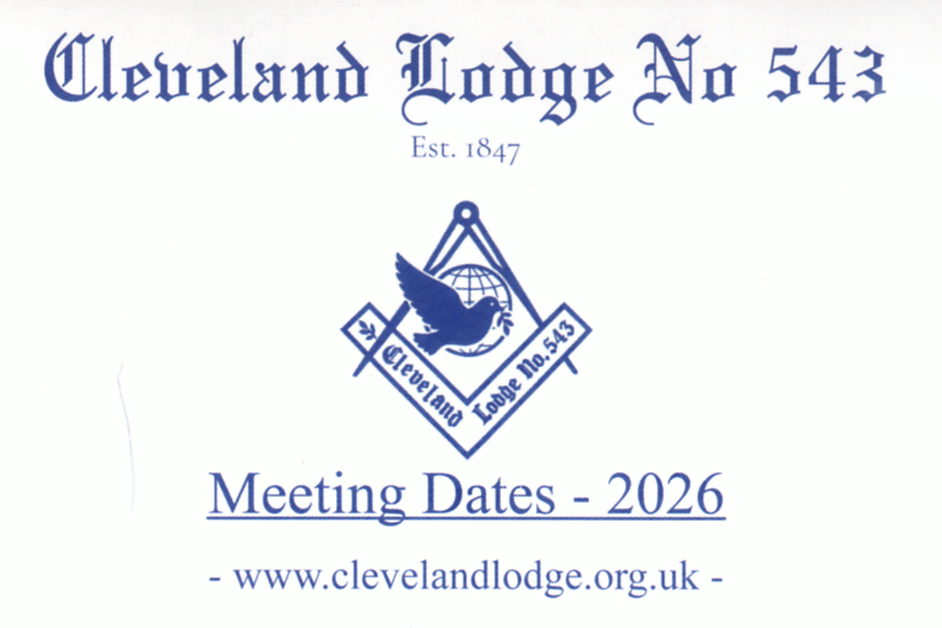 Cleveland Lodge No. 543 - 2026 Meeting Dates